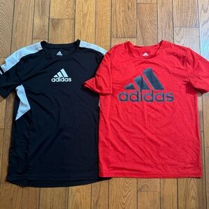 Adidas Kids' Black and Red Short Sleeve Tees - size 14